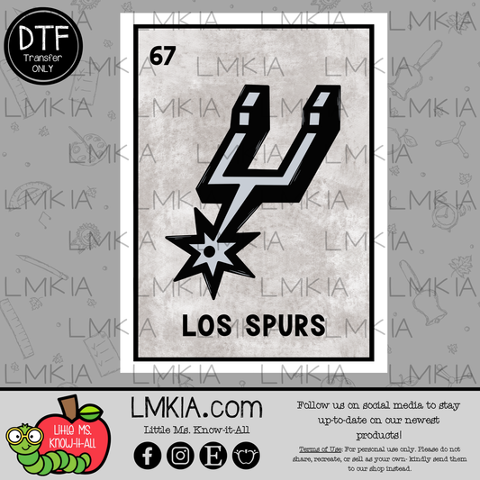San Antonio Basketball Loteria DTF Transfer