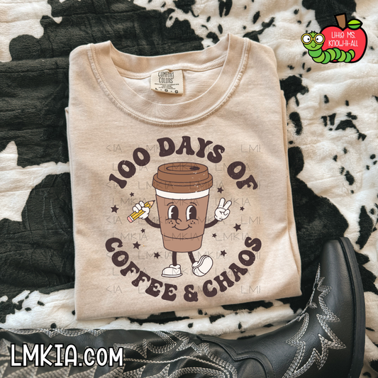 100 Days of Coffee & Chaos Adult T-Shirt