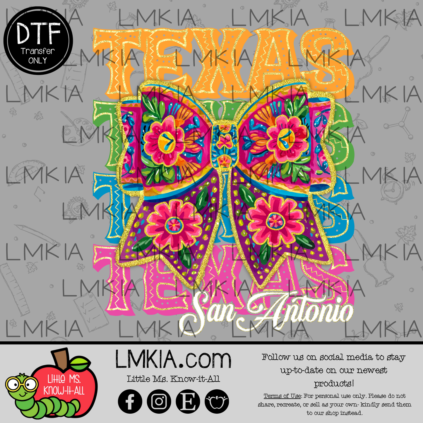 Texas Bow DTF Transfer