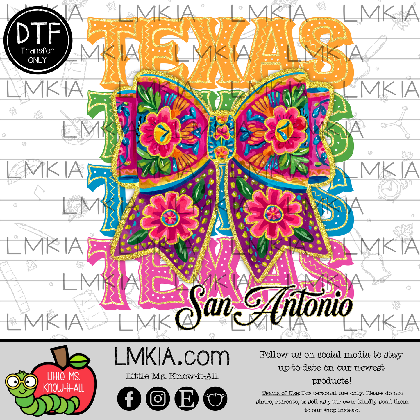 Texas Bow DTF Transfer