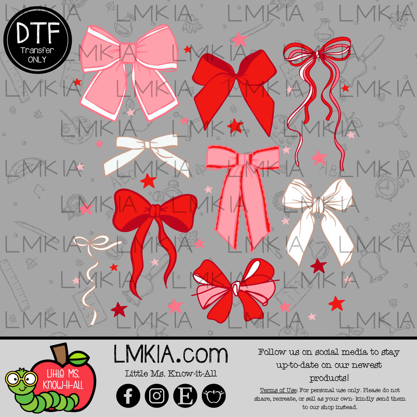 Coquette Christmas Bows DTF Transfer