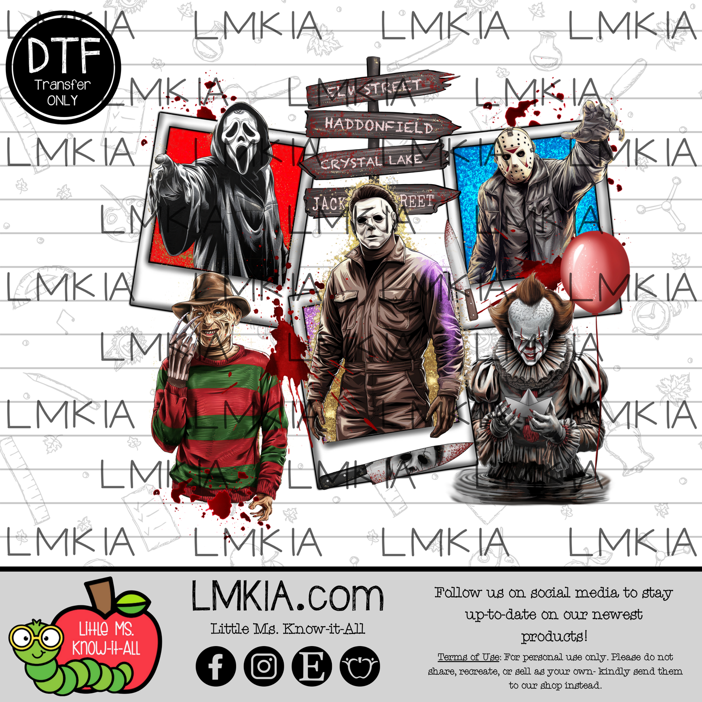 Horror Polaroids DTF Transfer