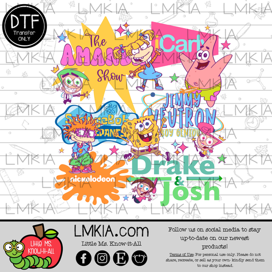 Throwback TV Cartoon Shows DTF Transfer