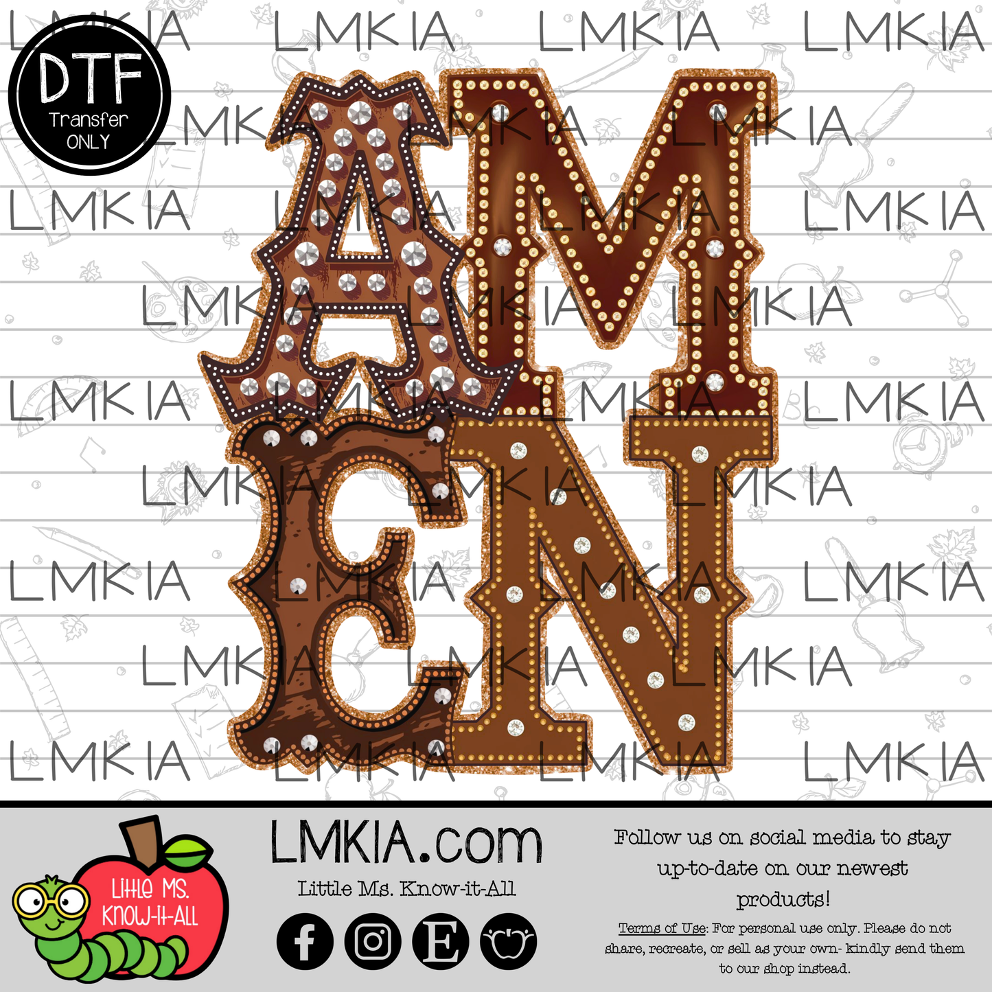 Amen Western Marquee DTF Transfer