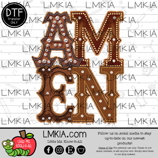 Amen Western Marquee DTF Transfer