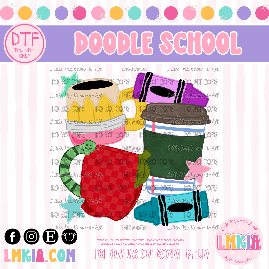 Doodle School DTF Transfer
