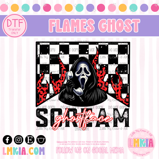 Flames Ghost DTF Transfer