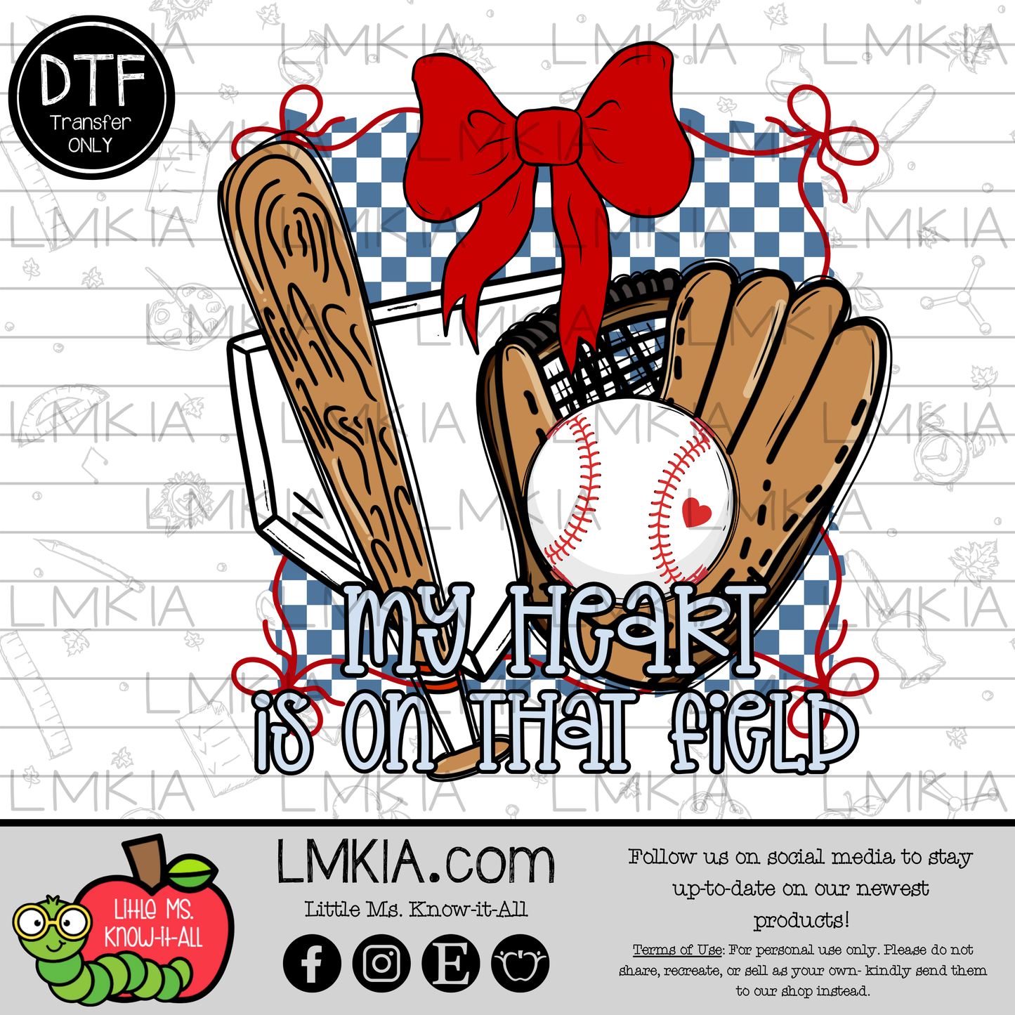 My Heart is on That Field DTF Transfer