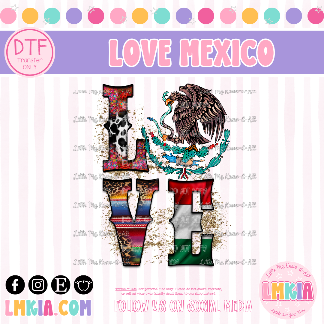 Love Mexico DTF Transfer