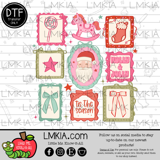 Christmas Stamps DTF Transfer