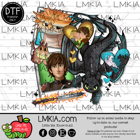 Dragon Polaroids DTF Transfer