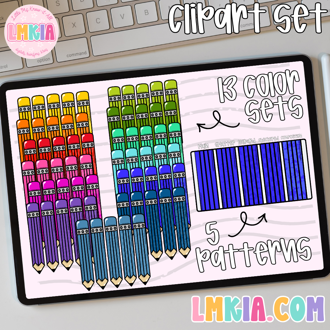 Patterned Pencils Clipart