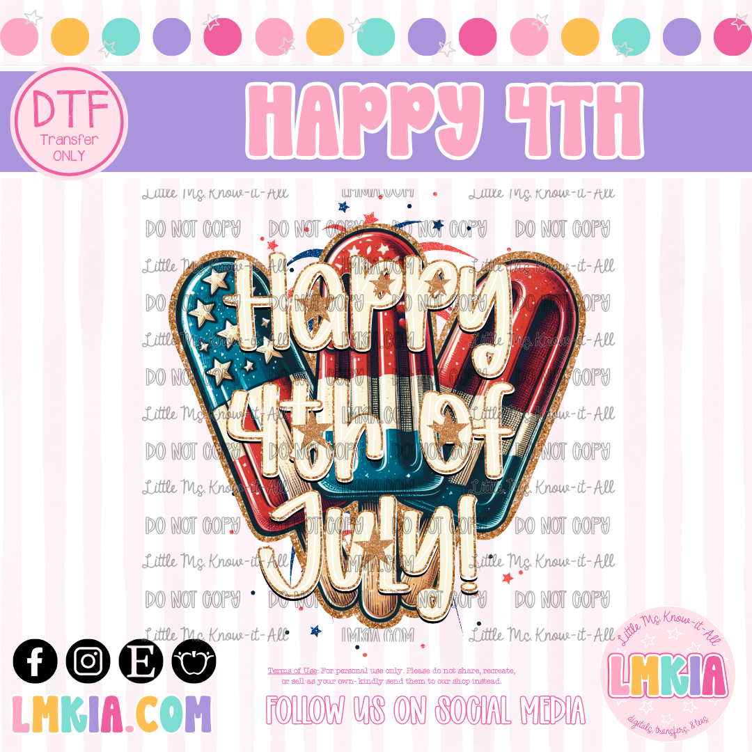 Happy 4th of July DTF Transfer