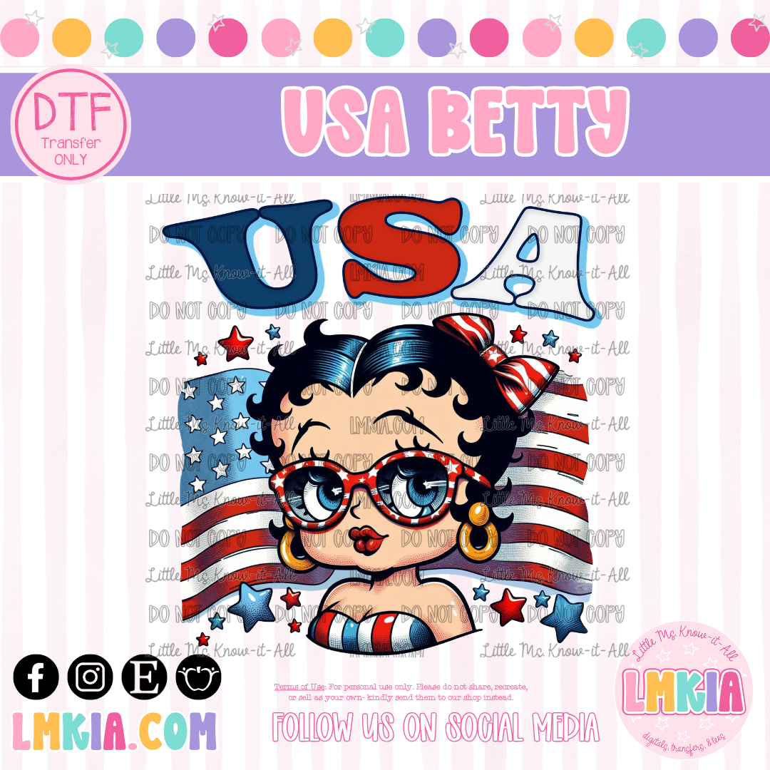 USA Betty DTF Transfer