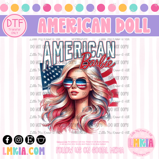 American Doll DTF Transfer