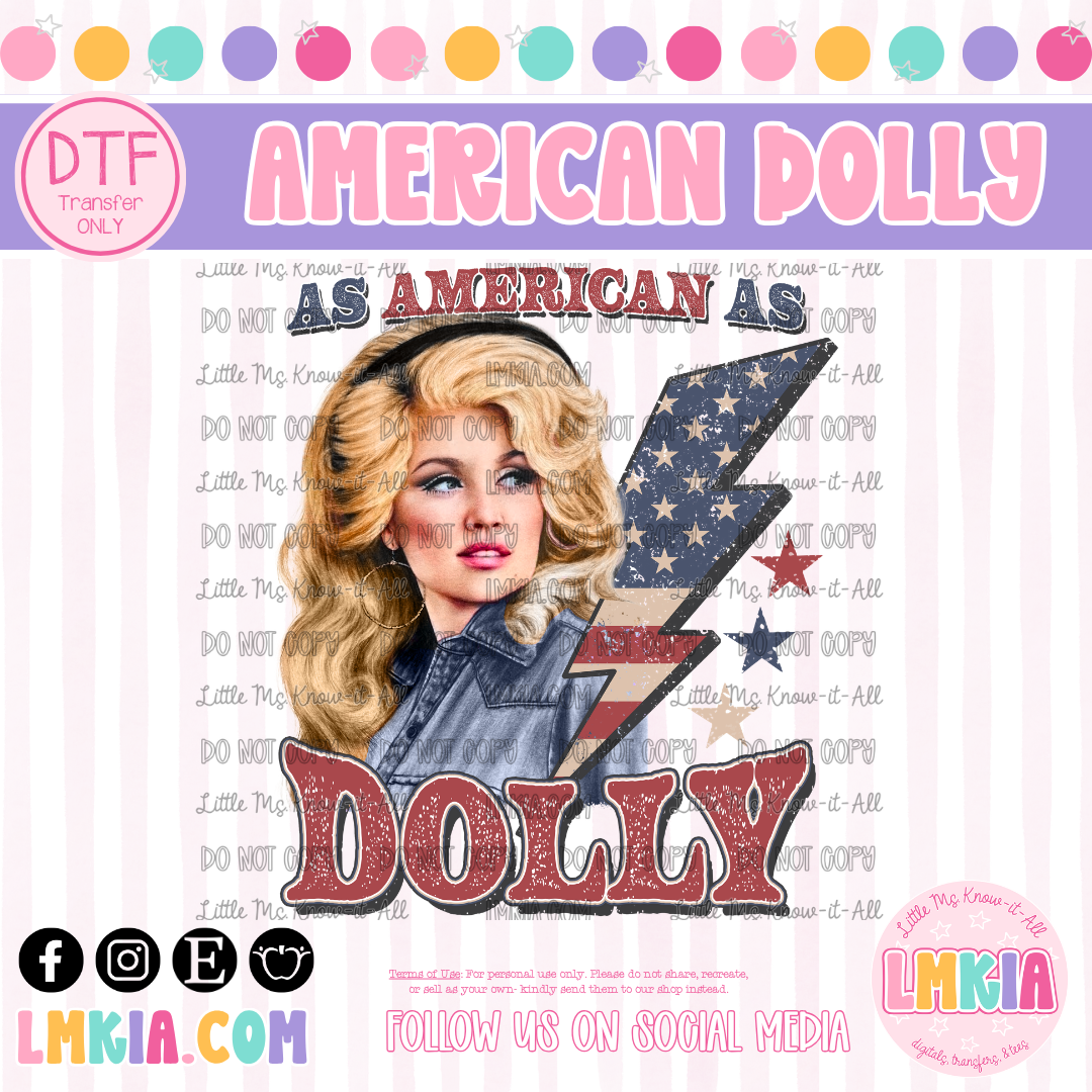As American As Dolly DTF Transfer