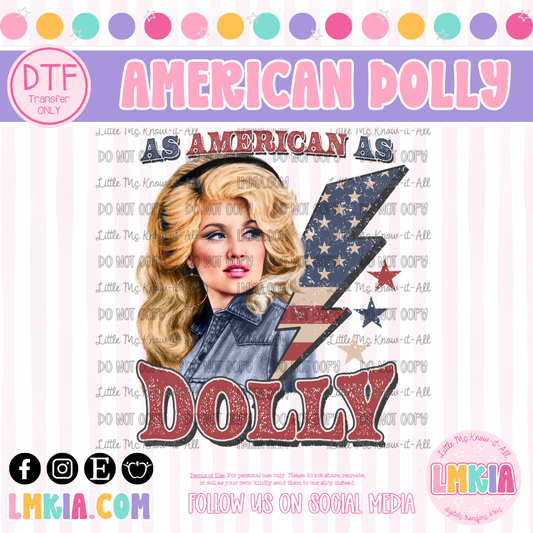 As American As Dolly DTF Transfer