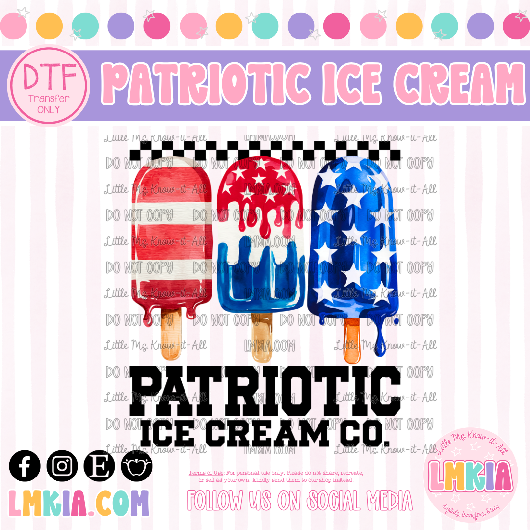 Patriotic Ice Cream Co. DTF Transfer