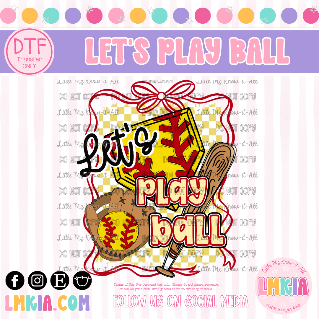 Let's Play Ball DTF Transfer