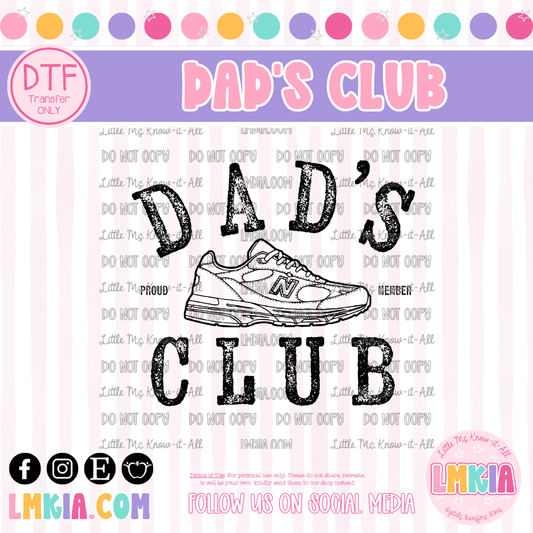 Dad's Club DTF Transfer