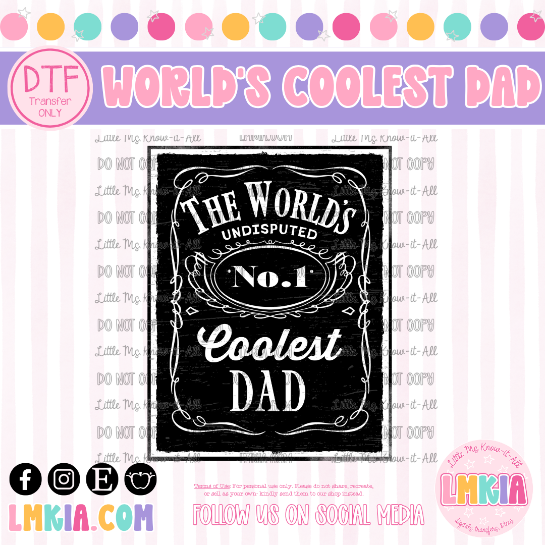 The World's #1 Coolest Dad DTF Transfer