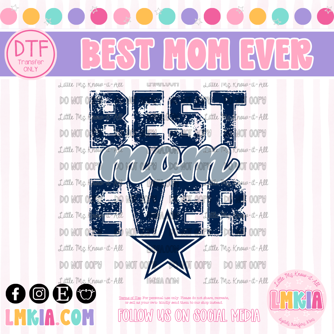 Best Mom Ever Football DTF Transfer