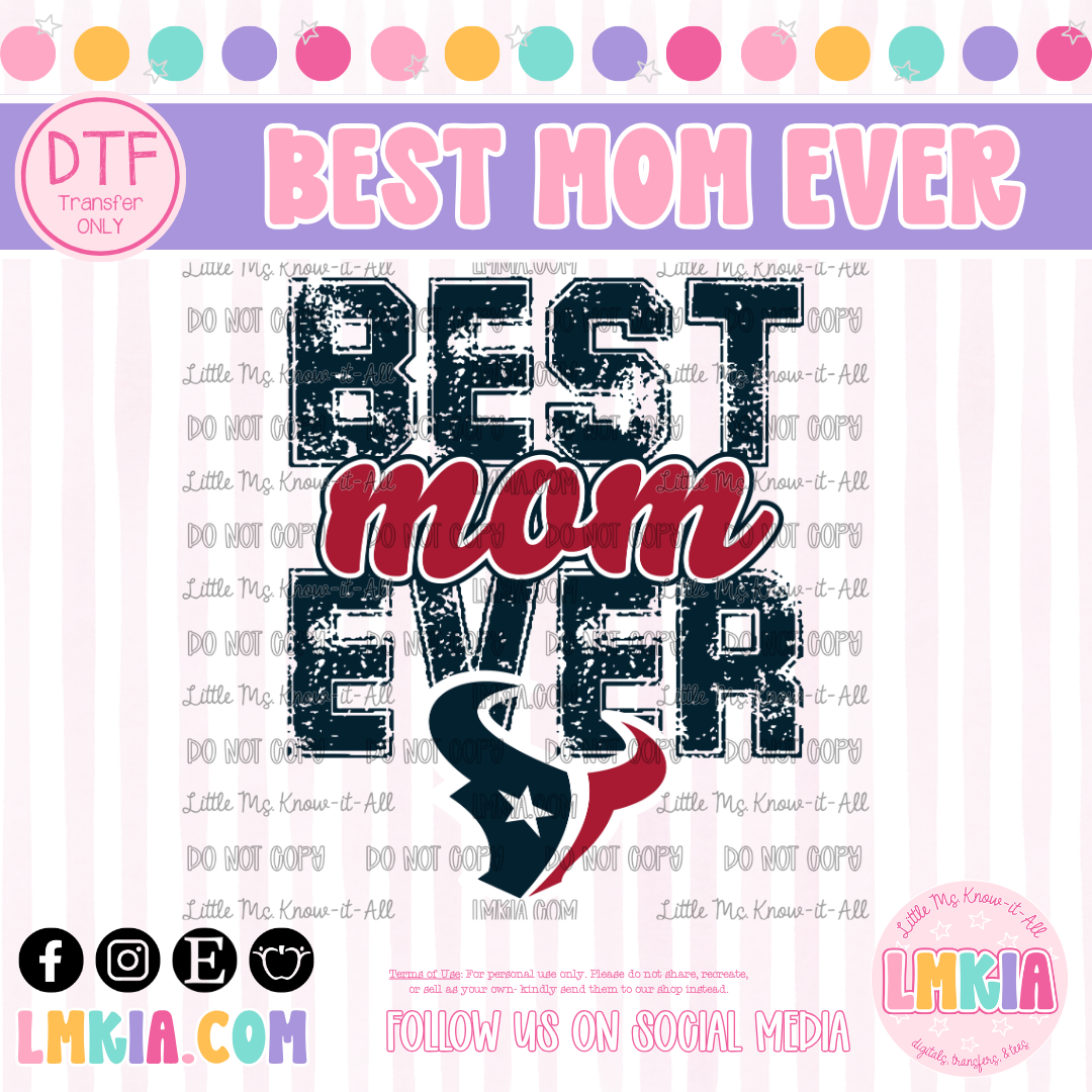 Best Mom Ever Football DTF Transfer