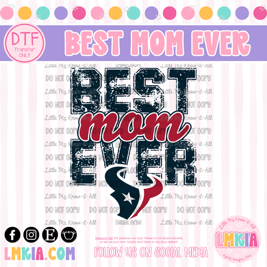 Best Mom Ever Football DTF Transfer