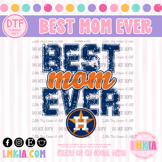 Best Mom Ever Baseball DTF Transfer