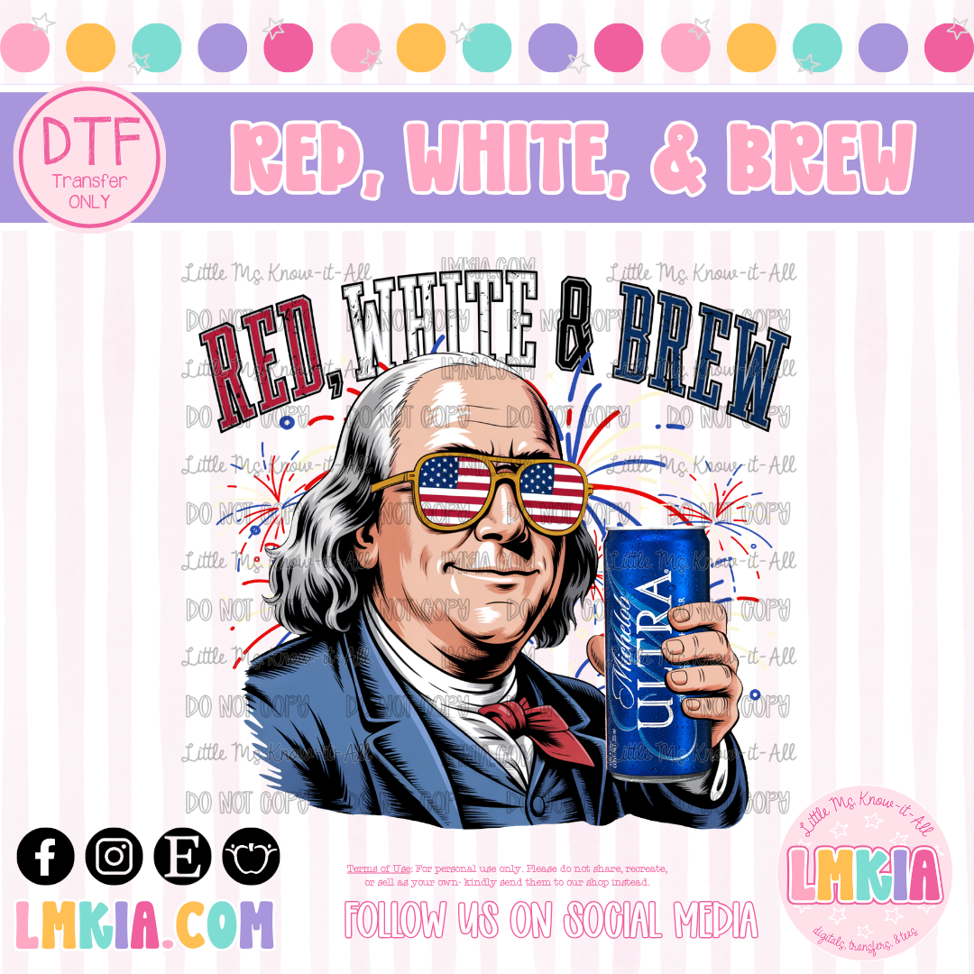 Red, White, and Brew DTF Transfer