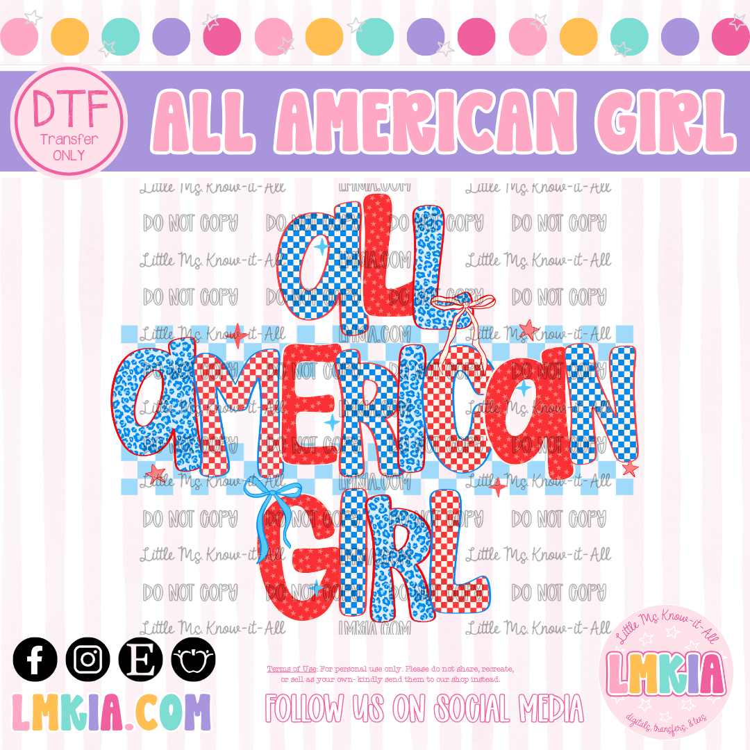 All American Girl DTF Transfer