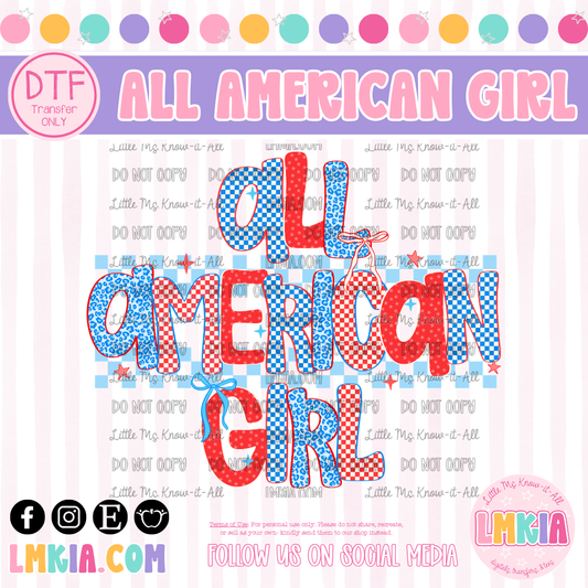All American Girl DTF Transfer