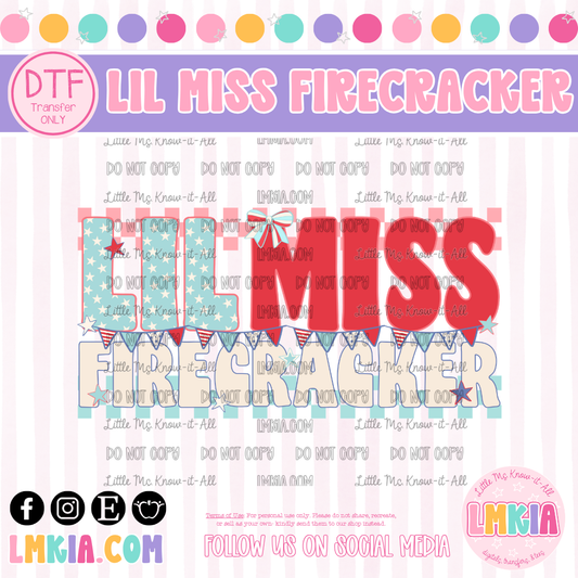 Lil Miss Firecracker DTF Transfer