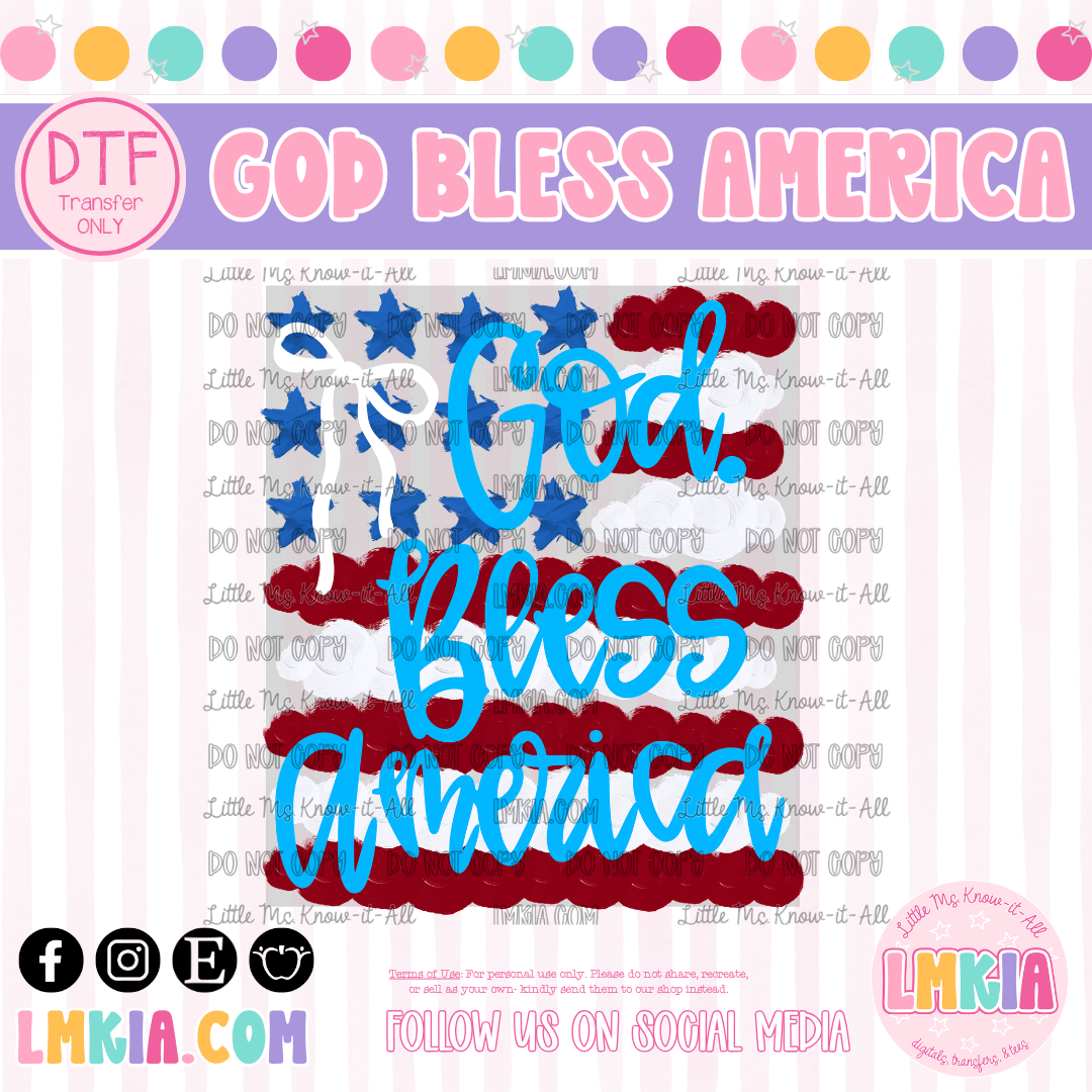 God Bless America DTF Transfer