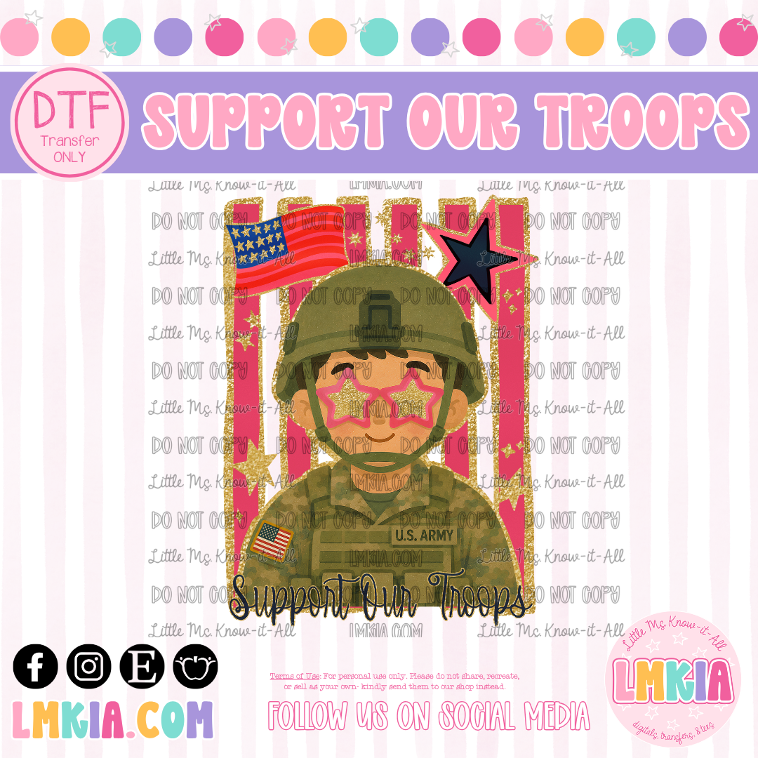 Support Our Troops DTF Transfer