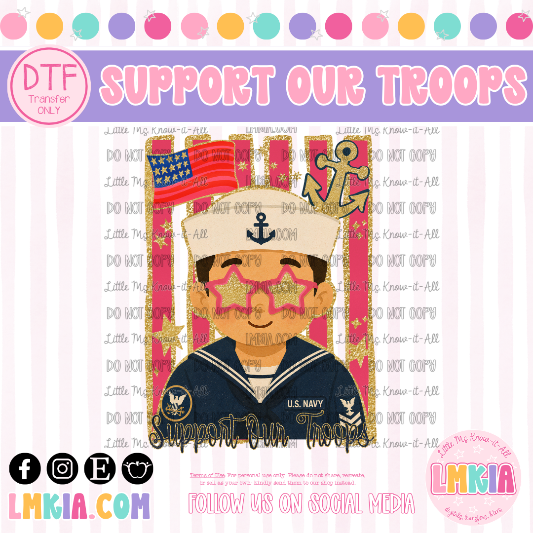 Support Our Troops DTF Transfer