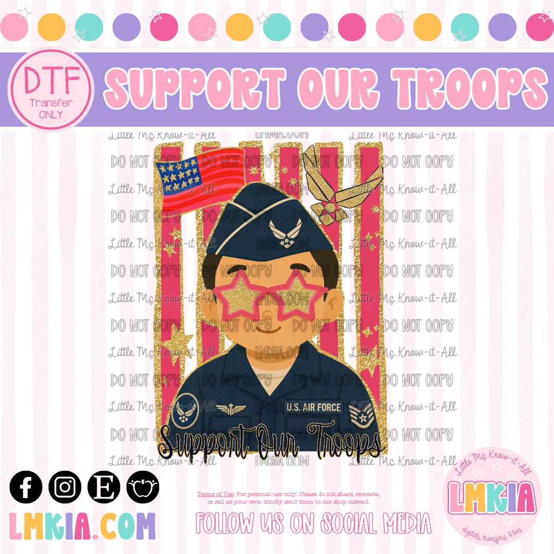 Support Our Troops DTF Transfer