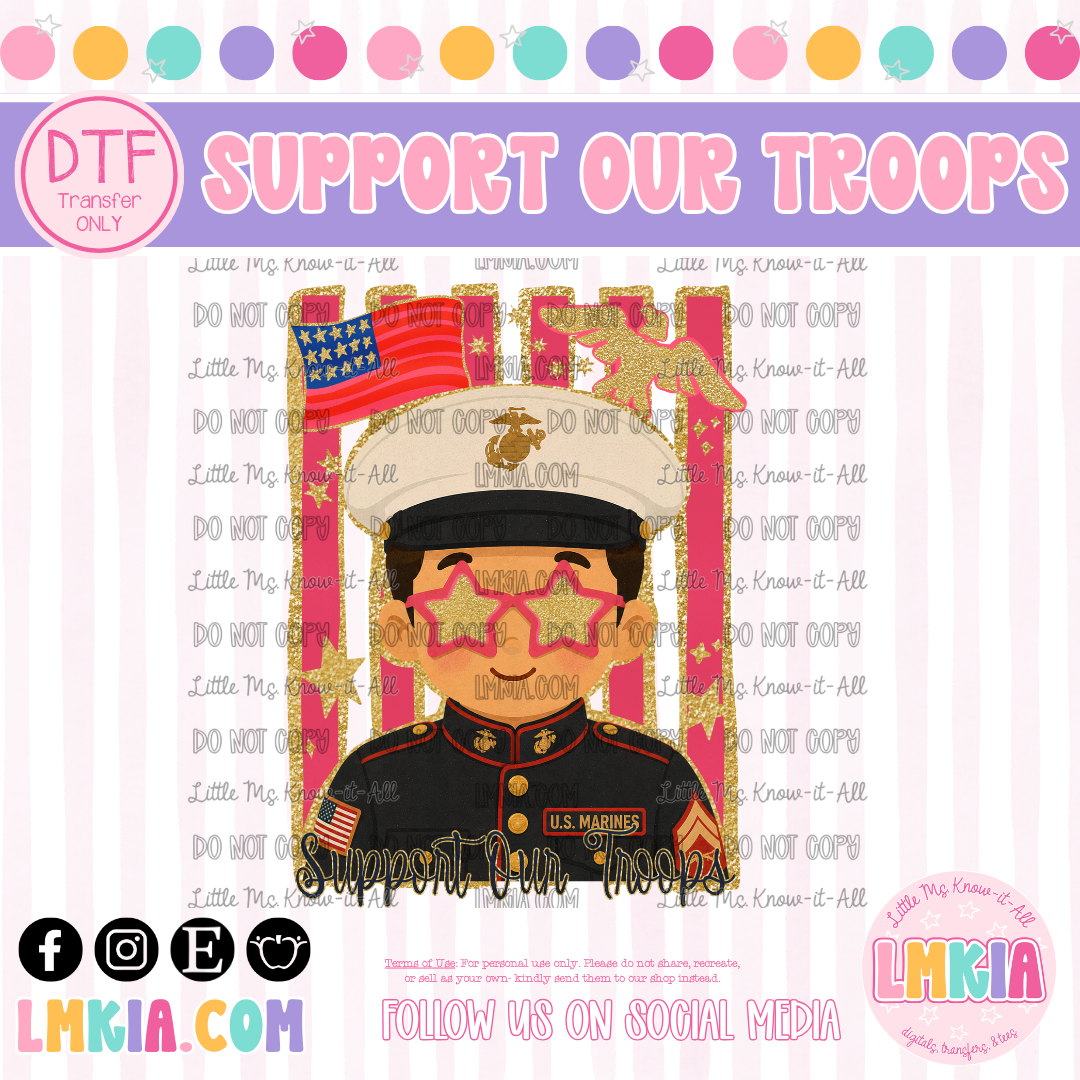 Support Our Troops DTF Transfer
