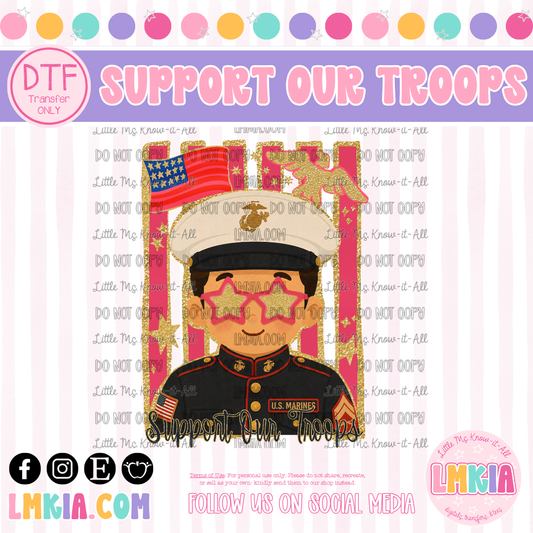Support Our Troops DTF Transfer