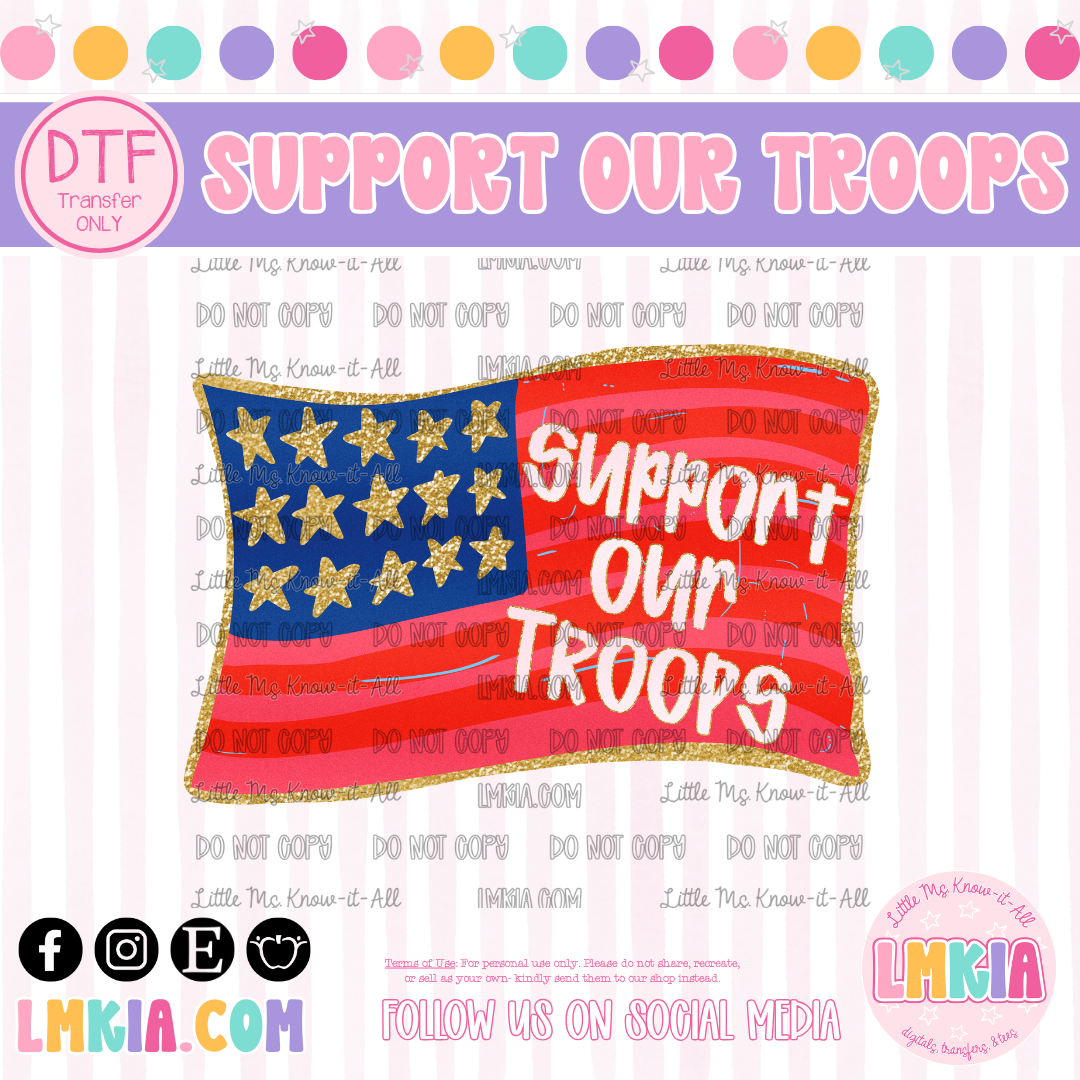 Support Our Troops DTF Transfer