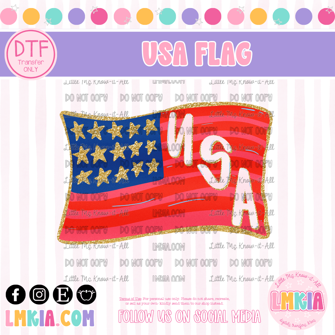 USA Flag DTF Transfer