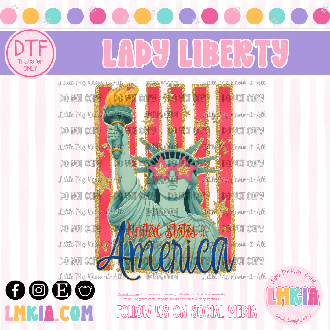 Lady Liberty DTF Transfer