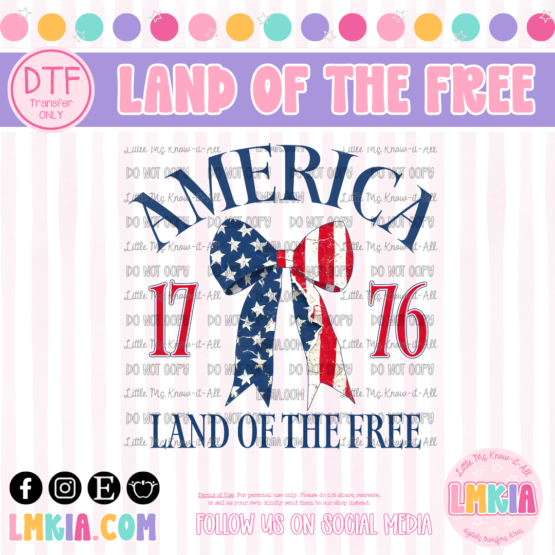 Land of the Free DTF Transfer
