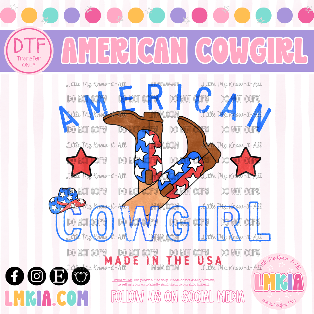 American Cowgirl DTF Transfer