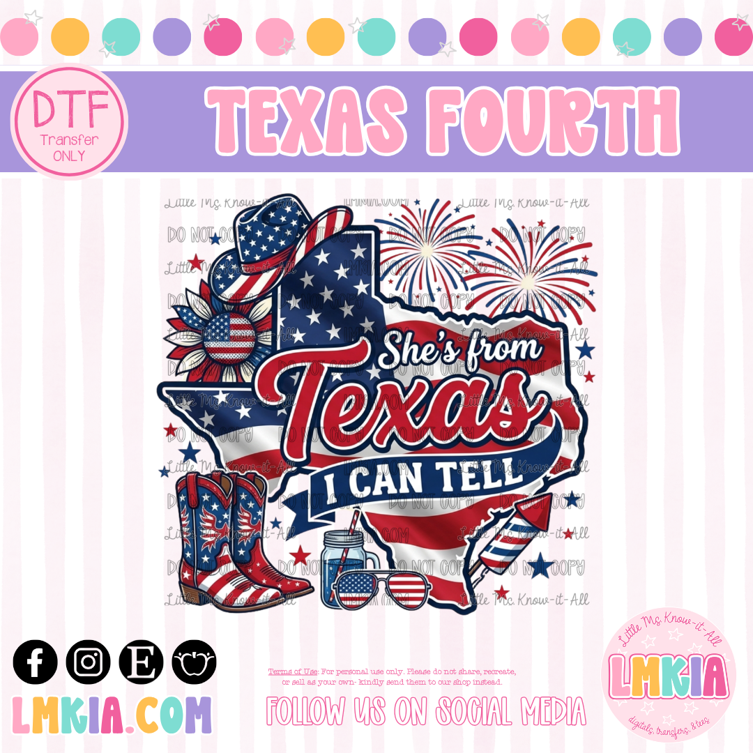 Texas Fourth of July DTF Transfer