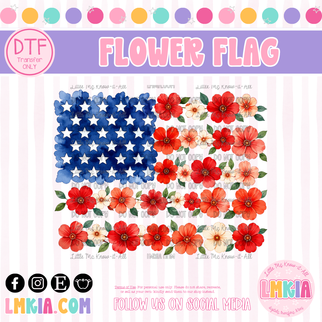 Flower Flag DTF Transfer