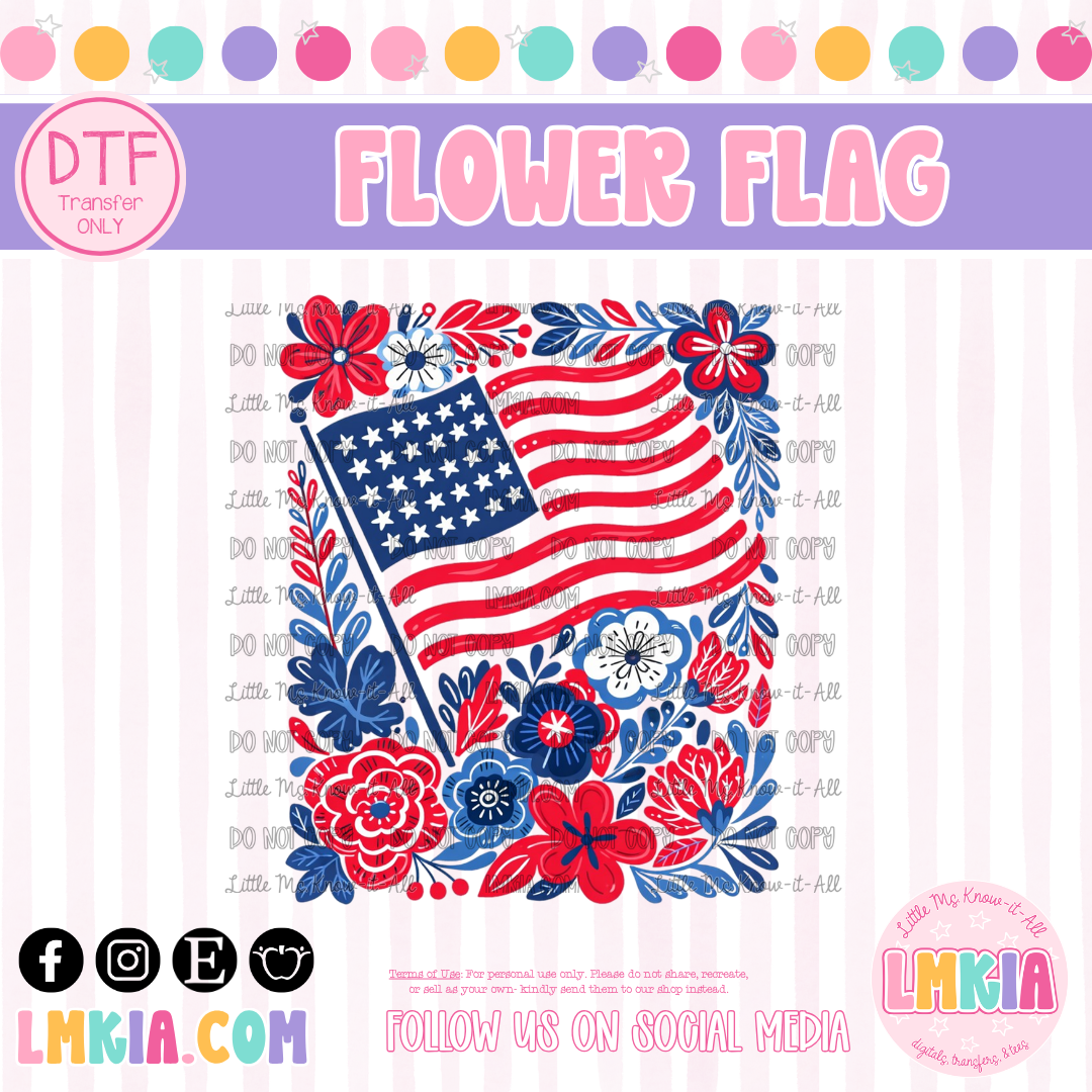 Flower Flag DTF Transfer