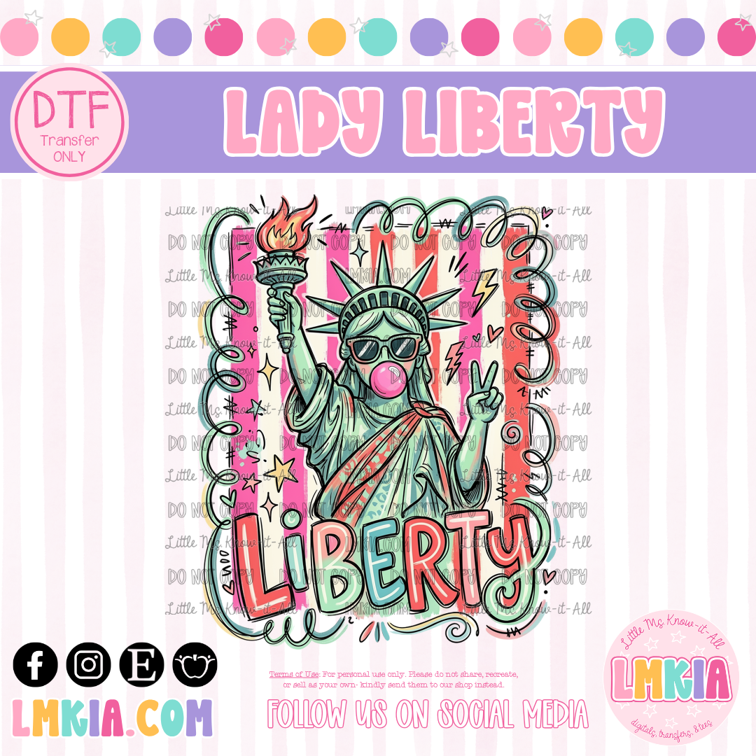 Lady Liberty DTF Transfer