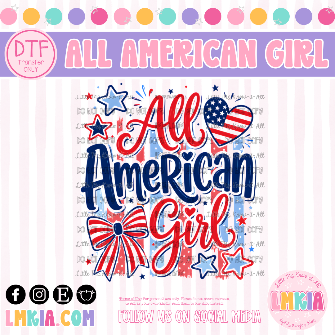 All American Girl DTF Transfer