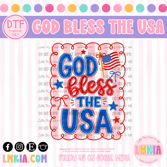 God Bless America DTF Transfer